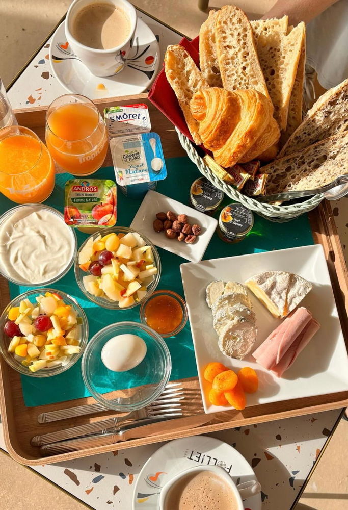 Petit-déjeuner de l'hôtel de France à Chinon